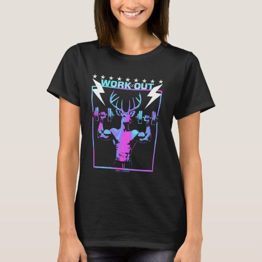 A GYM DEER - WORKOUT EXERCISISED FUN VIBES T-Shirt (Vorderseite)