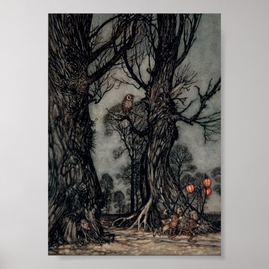 "A Halloween Hunt" illustration 5 x 7 on canvas Poster (Vorne)
