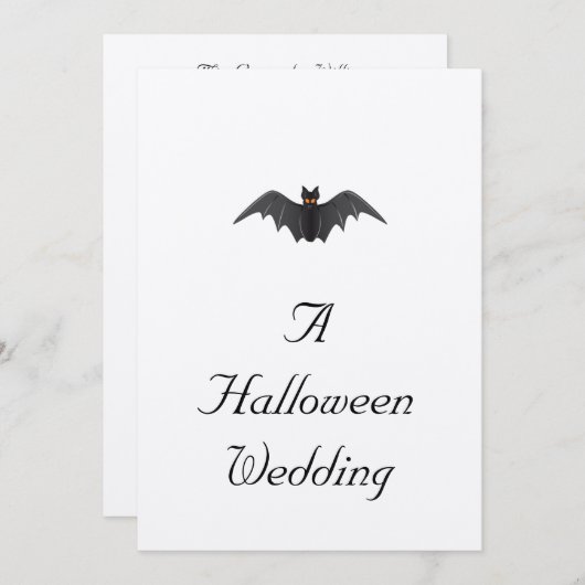 ‚A Halloween Wedding‘ - (Bat in Flight) Einladung (Vorne/Hinten)