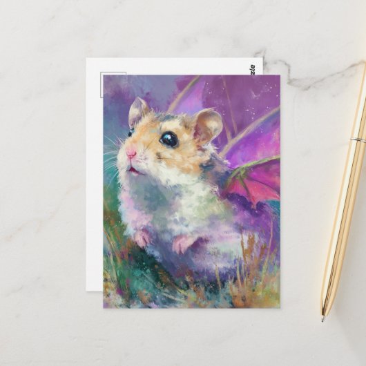 A Hamster Dragon Postkarte (Vorderseite/Rückseite Beispiel)