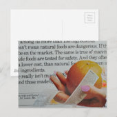 A Hand Holds Orange Long Ingredients List  Postkarte (Vorne/Hinten)