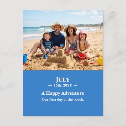 A Happy Adventure July Memory Photo Postcard Postkarte (Vorderseite)