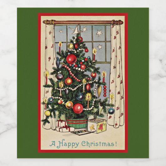 A Happy Christmas Weinetikett (Einzelnes Label)