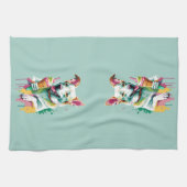 A Happy Dog eating an ice-cream Geschirrtuch (Horizontal)