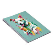 A Happy Dog eating an ice-cream Notizblock (Rechte Seite)