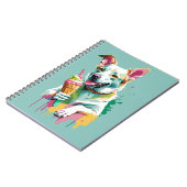 A Happy Dog eating an ice-cream Notizblock (Linke Seite)