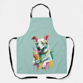 A Happy Dog eating an ice-cream Schürze (Vorderseite)