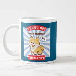 A Happy Dog Shiba cute dog Jumbo-Tasse