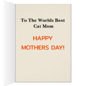 A+ Happy Mütter Day to World Best Cat Mama Card (Innen (Rechts))