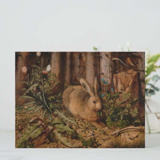 A Hare in the Forest (von Hans Hoffmann) Karte (Stehend Vorderseite)