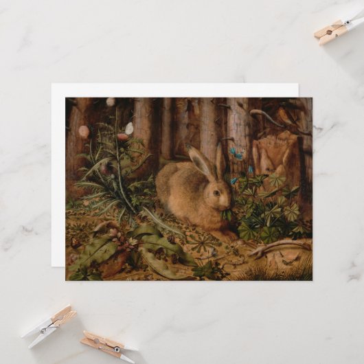 A Hare in the Forest (von Hans Hoffmann) Karte (Vorderseite/Rückseite Beispiel)