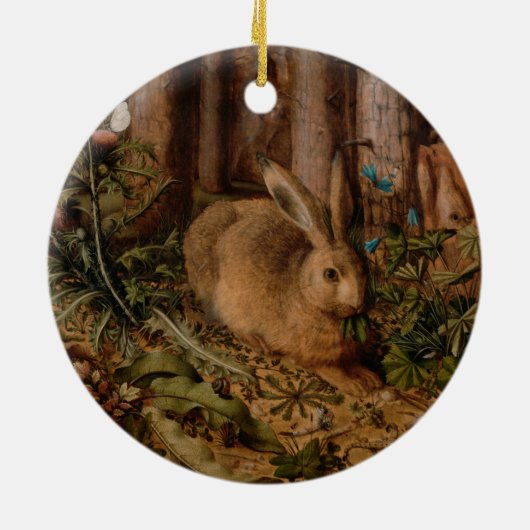 A Hare in the Forest (von Hans Hoffmann) Keramik Ornament (Hinten)