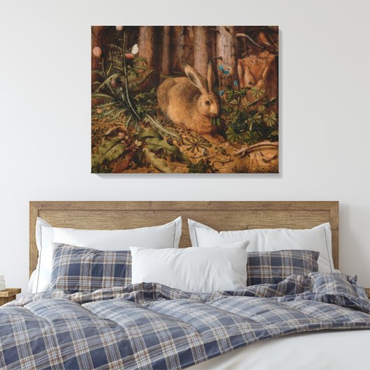 A Hare in the Forest (von Hans Hoffmann) Leinwanddruck (Insitu (Schlafzimmer))