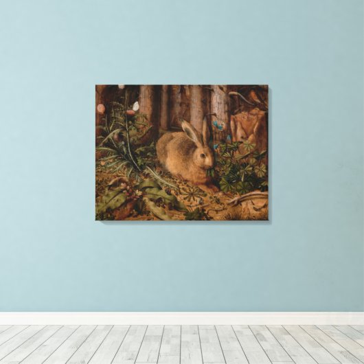 A Hare in the Forest (von Hans Hoffmann) Leinwanddruck (Insitu (Holzboden))