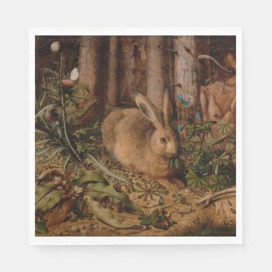 A Hare in the Forest (von Hans Hoffmann) Serviette (Vorderseite)