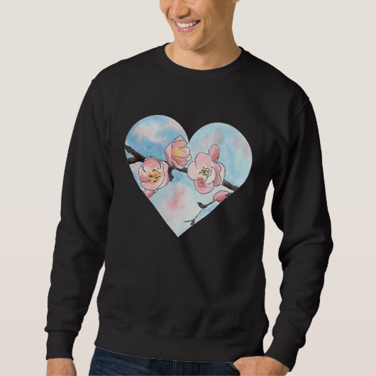 A Heart for Spring u2013 Sakura Cherry Blossom Sweatshirt (Vorderseite)