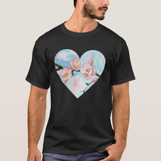 A Heart for Spring u2013 Sakura Cherry Blossom T-Shirt (Vorderseite)