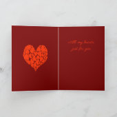 A Heart Of Hearts Romantic Design Monotone Red Karte (Innenseite)