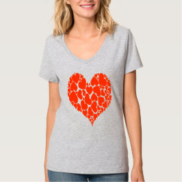 A Heart Of Hearts Romantic Design Monotone Red T-Shirt