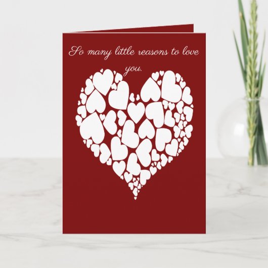 A Heart Of Hearts Romantic Design Monotone White Karte (Vorderseite)