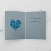 A Heart Of Hearts Romantic Design Pastel Blue  Karte (Innenseite)