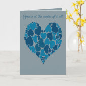 A Heart Of Hearts Romantic Design Pastel Blue  Karte (Gelbe Blume)