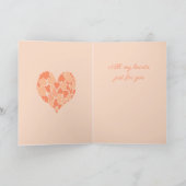 A Heart Of Hearts Romantic Design Pastel Peach Karte (Innenseite)