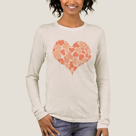 A Heart Of Hearts Romantic Design Pastel Peach Tri-Blend Shirt (Vorderseite)