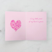 A Heart Of Hearts Romantic Design Pastel Pink Karte (Innenseite)