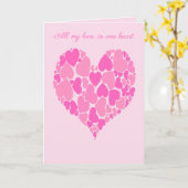A Heart Of Hearts Romantic Design Pastel Pink Karte (Gelbe Blume)