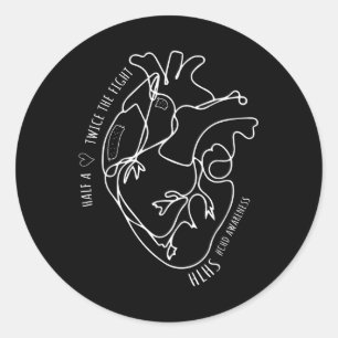 A Heart Warrior Chd Awareness Congenital Disease H Runder Aufkleber