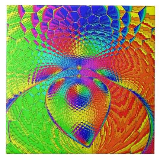 a heart with a psychedelic and colorful style fliese (Vorderseite)