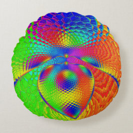 a heart with a psychedelic and colorful style rundes kissen