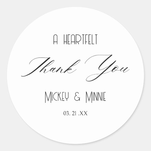 A Heartfelt Thank You Favor Runder Aufkleber (Vorderseite)
