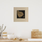 A Hen sieht ihr Ei an Poster (Küche)