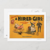 "A Hired Girl" Comedy Success Theater Poster Postkarte (Vorne/Hinten)