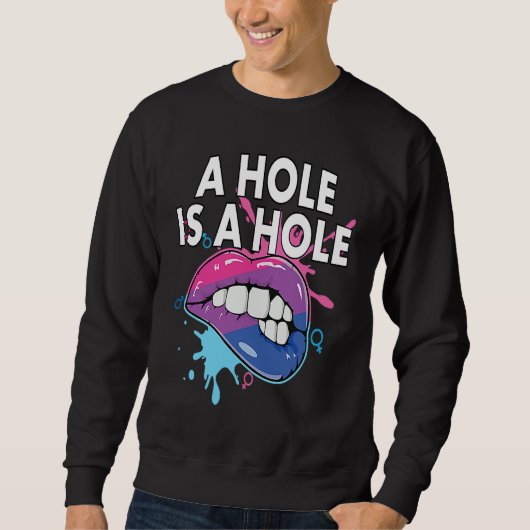 A Hole Is A Hole Bisexual Rainbow Pride Bisexualit Sweatshirt (Vorderseite)