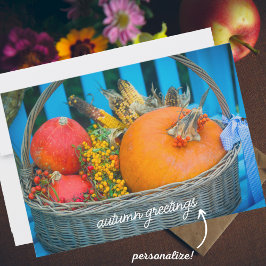 A holiday basket with pumpkins Greeting Card