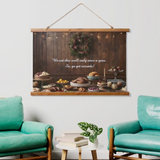 A Holiday Feast That's Twice as Nice Wandteppich Mit Holzrahmen (Wohnzimmer)