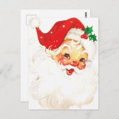 A Holly, Jolly Apple Cheeked Santa Claus, Teil 1 Postkarte (Vorne/Hinten)