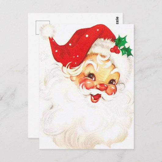 A Holly, Jolly Apple Cheeked Santa Claus, Teil 1 Postkarte (Vorne/Hinten)
