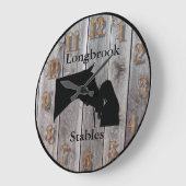 A Horses Love 3 Customizable Barnwood Styled Große Wanduhr (Winkel)