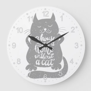 A house is not a home...- Choose background color Große Wanduhr