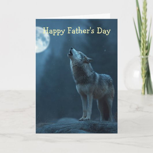 A Howling Wolf Father's Day Karte (Vorderseite)