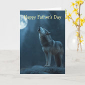 A Howling Wolf Father's Day Karte (Gelbe Blume)