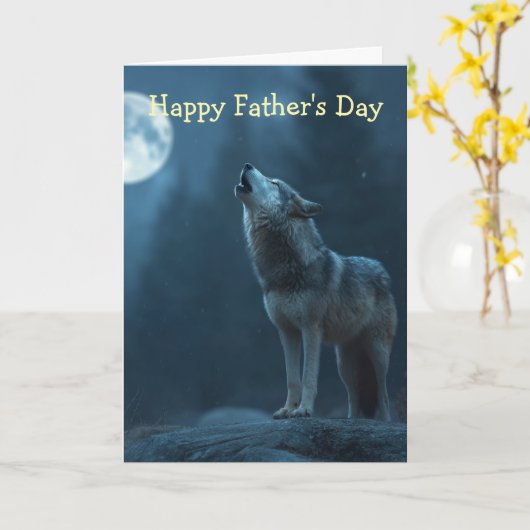 A Howling Wolf Father's Day Karte (Gelbe Blume)