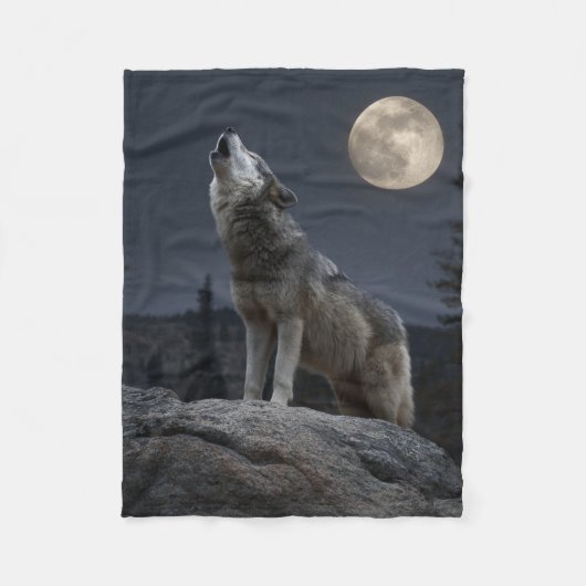 A Howling Wolf Fleecedecke (Vorderseite)