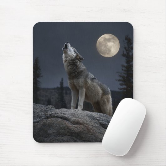 A Howling Wolf Mousepad (Mit Mouse)