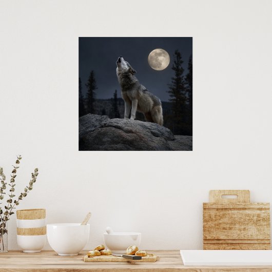 A Howling Wolf Poster (Küche)
