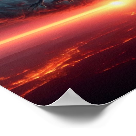 A.I. Blue Lightning Dragon Poster (Ecke)